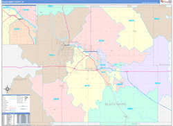 Black Hawk County, IA Wall Map Color Cast Style 2024